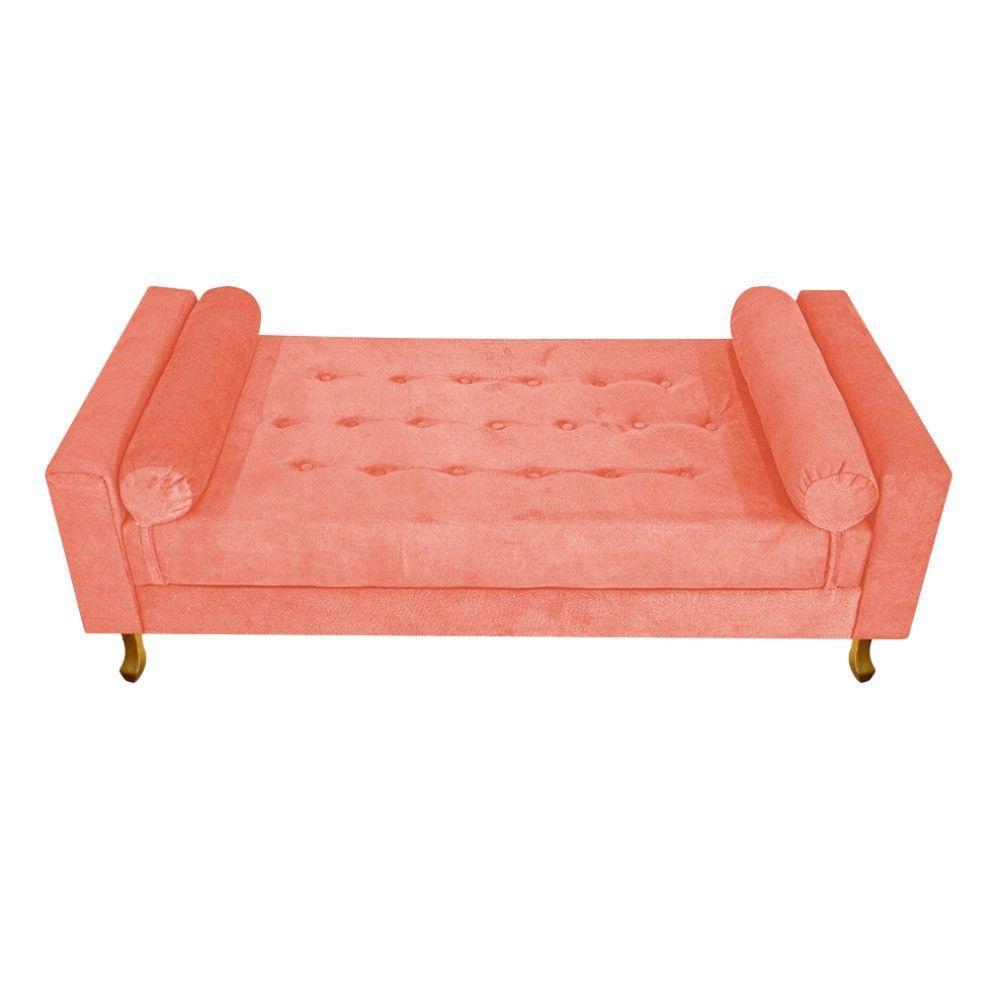 Recamier Félix Solteiro 90cm Suede Coral Adj Decor - 3