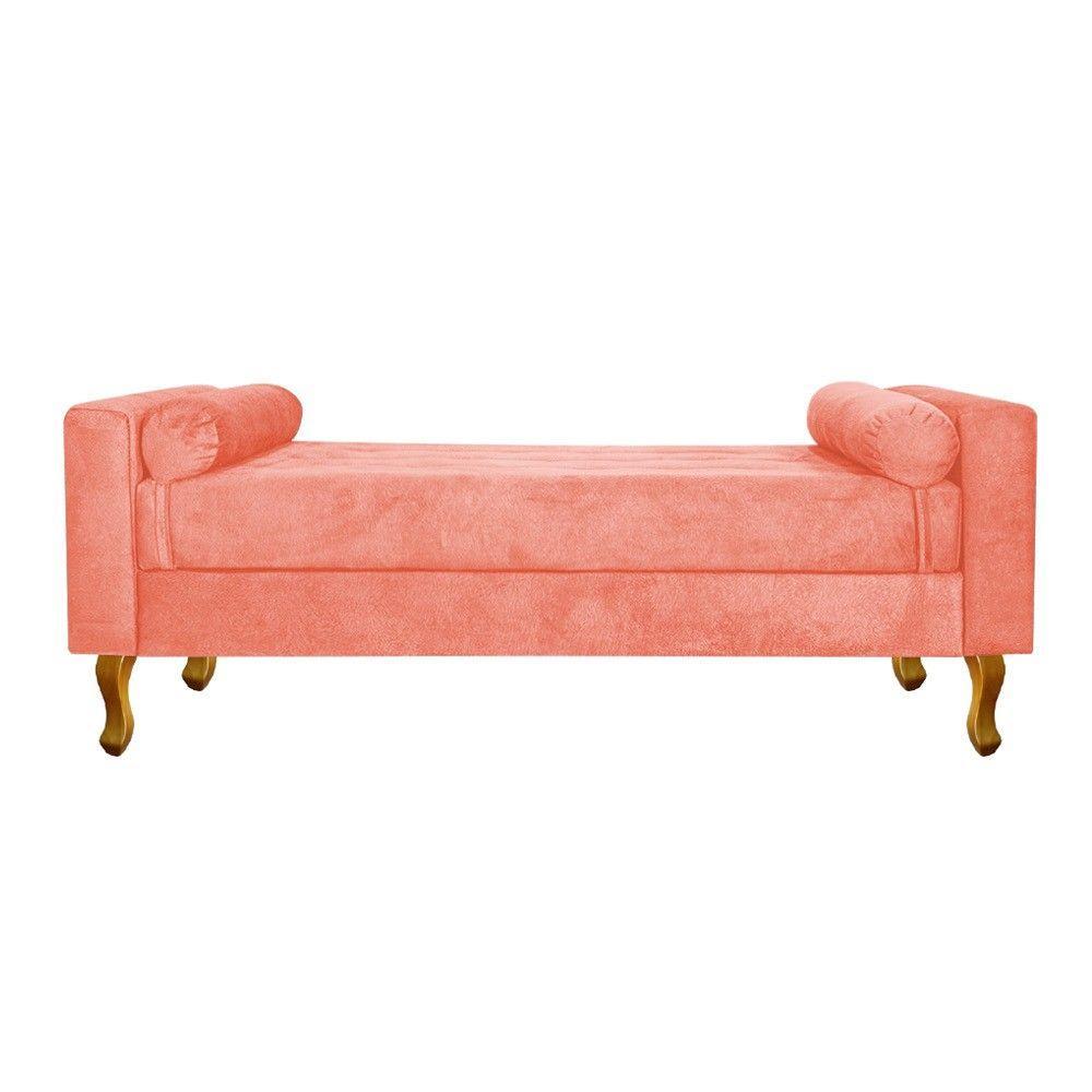 Recamier Félix Solteiro 90cm Suede Coral Adj Decor - 4