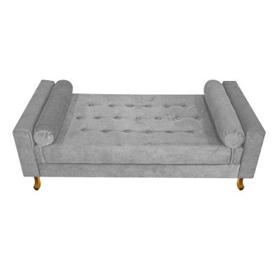 Recamier Félix Solteiro 90cm Suede Cinza