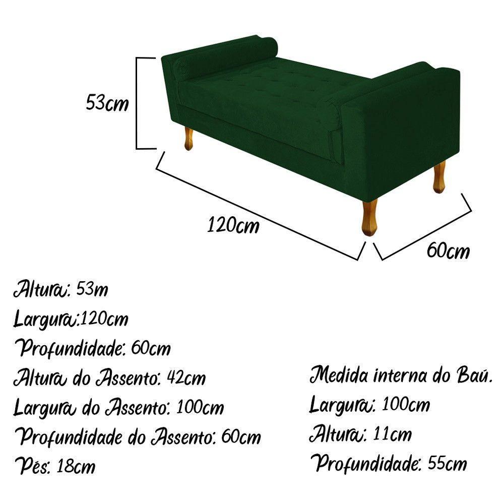 Recamier Félix Solteiro 120cm Suede Verde - 2