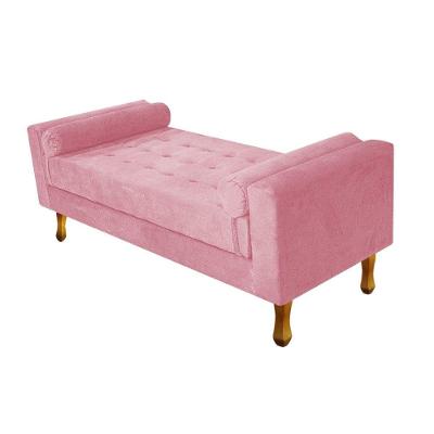 Recamier Félix Solteiro 120cm Suede Rosa Bebê Adj Decor