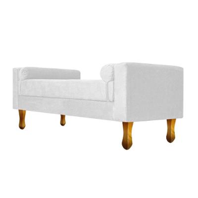Recamier Félix Solteiro 100cm Suede Branco