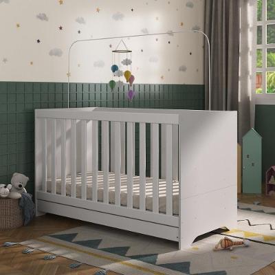 Berço 3 Em 1 Vira Cama Com Colchão Incluso Elza Multimóveis Mpf2952 Branco