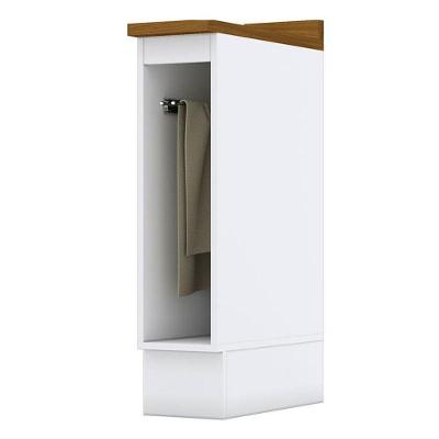 Balcão Porta Toalha 20 Cm Americana Branco Com Tampo Nature - Henn