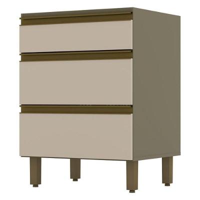 Balcão évelin 3 Gavetas 60 Cm Duna Cristal - Henn