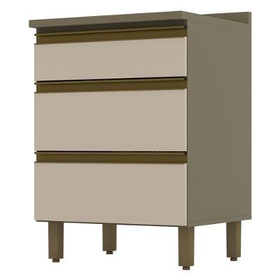 Balcão De Cozinha évelin 3 Gavetas 60 Cm Duna Cristal - Henn