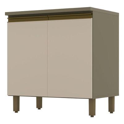 Balcão De Cozinha Connect 2 Portas 80 Cm Com Tampo Para Cooktop Duna Cristal - Henn