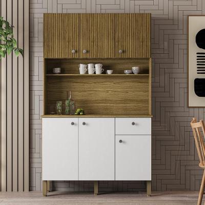 Armário De Cozinha Compacta 6 Portas 1 Gaveta Roma - Freijó-supremo-cp-ripado Freijó