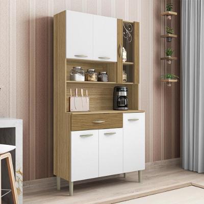 Armário De Cozinha Compacta 6 Portas 1 Gaveta Paris - Freijó/supremo/cp-ripado