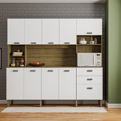 Armario De Cozinha Compacta 10 Portas 2 Gavetas Toronto - Freijó/supremo