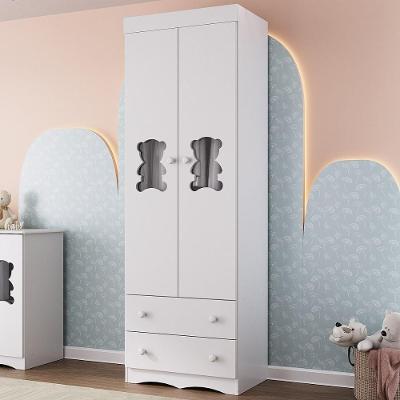 Guarda-roupa Infantil 62cm 2 Portas Com Vidro E 2 Gavetas Doçura Multimóveis Mp4491 Branco Branco