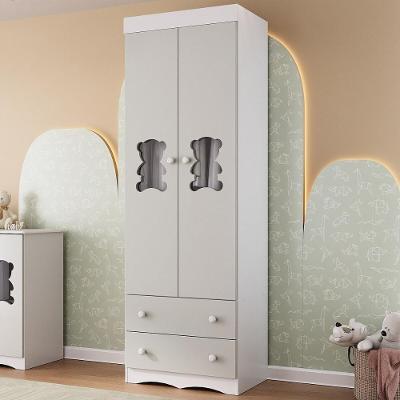 Guarda-roupa Infantil 62cm 2 Portas Com Vidro E 2 Gavetas Doçura Multimóveis Mp4491 Branco/off White Branco/off White