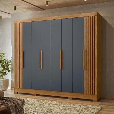 Guarda-roupa Casal 8 Portas 4 Gavetas Diplomata Moval Freijo/cinza/frisado