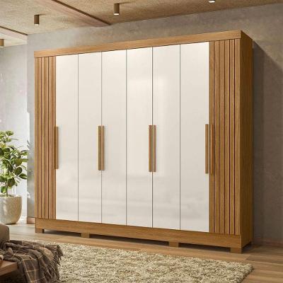 Guarda-roupa Casal 8 Portas 4 Gavetas Diplomata Moval Freijo/off White/frisado