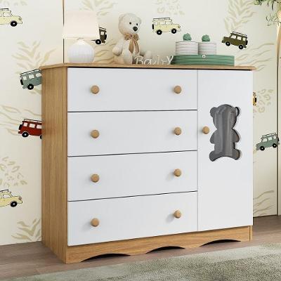 Cômoda Infantil Mp4494 4 Gavetas em Mdf com Puxador Plástico Branco