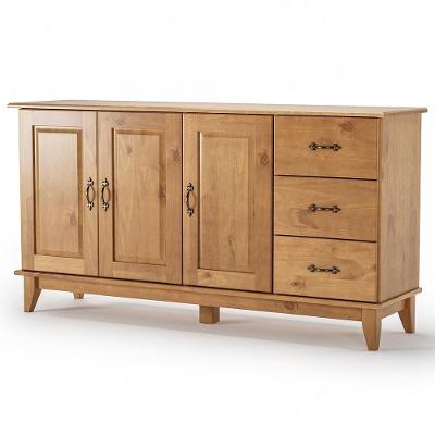 Buffet Para Sala De Jantar 156cm Madeira Maciça Lira M06 Carvalho Fosco - Lyam Decor