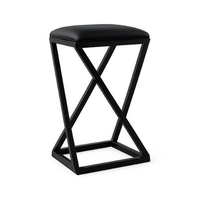 Banqueta Z Alta 80 Cm Industrial Cozinha Moderno Corino Preto