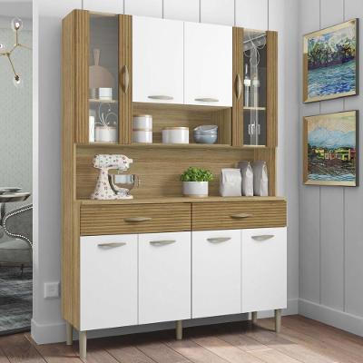 Armário De Cozinha Compacta 8 Portas 2 Gavetas Paris - Freijó/supremo/cp-ripado Freijó