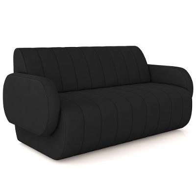 Sofá 2 Lugares Sala Living Orgânico 168cm Fávara K01 Veludo Preto - Lyam Decor