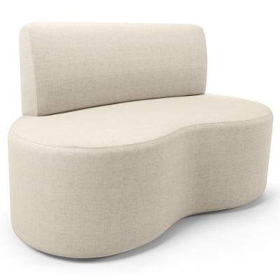 Sofá 2 Lugares Orgânico Para Sala De Estar Living Larissa L02 Facto Dunas Pérola - Lyam Decor