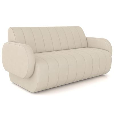 Sofá 2 Lugares Sala Living Orgânico 168cm Fávara K01 Veludo Bege - Lyam Decor