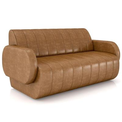 Sofá 2 Lugares Sala Living Orgânico 168cm Fávara K01 Couríssimo Whisky - Lyam Decor