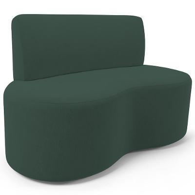 Sofá 2 Lugares Orgânico Para Sala De Estar Living Larissa L02 Suede Verde Musgo - Lyam Decor
