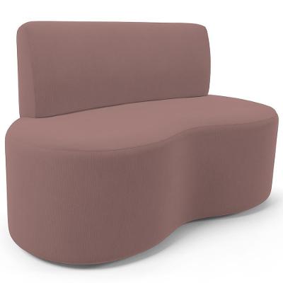 Sofá 2 Lugares Orgânico Para Sala De Estar Living Larissa L02 Suede Rosê - Lyam Decor