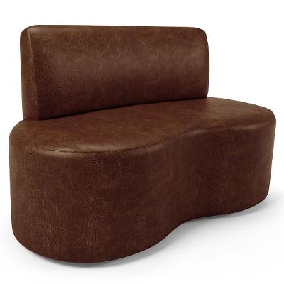 Sofá 2 Lugares Orgânico Para Sala De Estar Living Larissa L02 Couríssimo Marrom - Lyam Decor