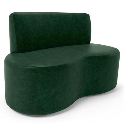 Sofá 2 Lugares Orgânico Para Sala De Estar Living Larissa L02 Couríssimo Verde - Lyam Decor