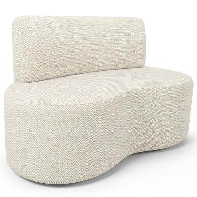 Sofá 2 Lugares Orgânico Para Sala De Estar Living Larissa L02 Linho Champagne - Lyam Decor