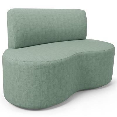 Sofá 2 Lugares Orgânico Para Sala De Estar Living Larissa L02 Linho Menta - Lyam Decor