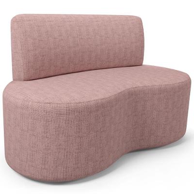 Sofá 2 Lugares Orgânico Para Sala De Estar Living Larissa L02 Linho Rosê- Lyam Decor