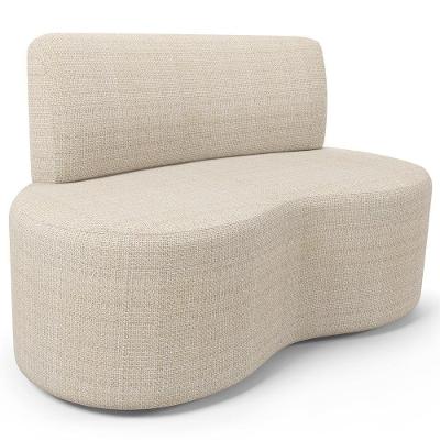 Sofá 2 Lugares Orgânico Para Sala De Estar Living Larissa L02 Linho Palha - Lyam Decor