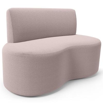 Sofá 2 Lugares Orgânico Para Sala De Estar Living Larissa L02 Bouclê Rosê - Lyam Decor