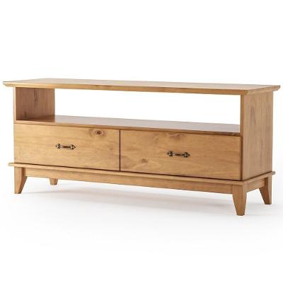 Rack Para Sala De Estar Tv 55 Pol 140cm Madeira Maciça Lira M06 Carvalho Fosco Lyam Decor