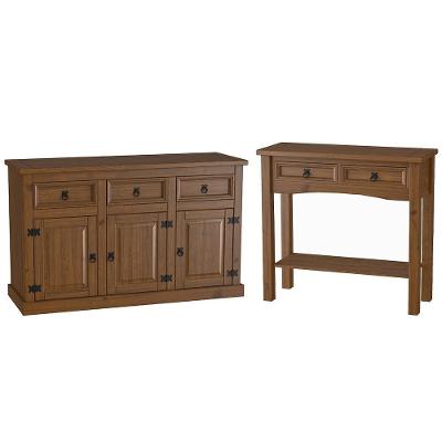 Kit Aparador Rústico 2 Gavetas Com Balcão Buffet 3 Portas 3 Gavetas Majestic M06 Imbuia Fosco - Lyam Decor