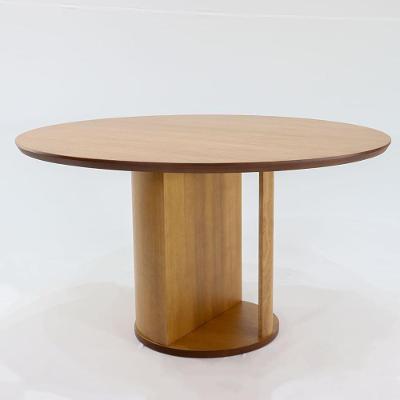 Mesa De Jantar Redonda Roma Nacional Móveis 135 Cm (larg) Tampo Madeira Cinamomo Cor Pinhão