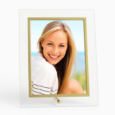 Porta Retrato Vidro Filete Dourado Prime Para Fotos 15x20 Vertical ? Tuut
