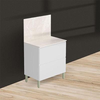 Balcão Para Cozinha Ambiente Art Branco ártico Com Tampo Painel 80cm Travertino – Kits Paraná