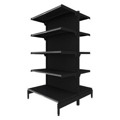 Gôndola Prateleira Preta 5 Níveis 40x30 New Plus 1,70 Central Inicial Pe Cinza - Sa Gôndolas