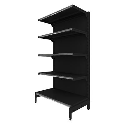 Gôndola Prateleira Preta 5 Níveis 40x30 New Plus 1,70 Parede Inicial Pe Cinza - Sa Gôndolas