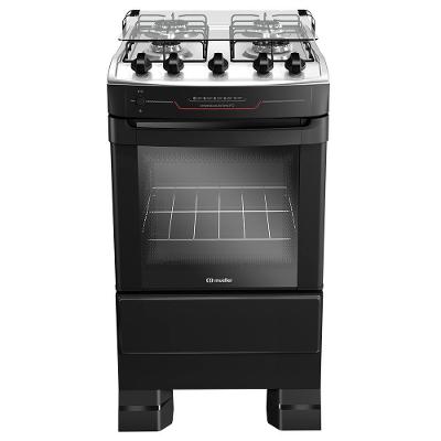 Fogão de Piso a Gás de Piso 4 Bocas GLP Mueller MFI4BF Mesa Inox Automático Preto Bivolt