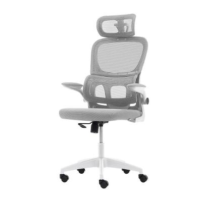 Cadeira Escritório Ergonômica Cinza Com Suporte Lombar Estofado E Apoio De Cabeça Cinza