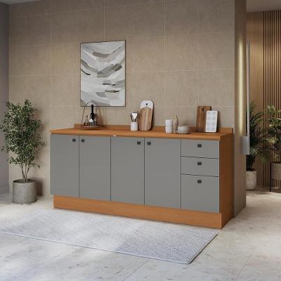 Balcões De Cozinha 200cm Canela/cinza Sagrado Pixel Kappesberg