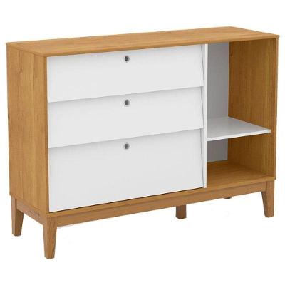 Quarto de Bebê Unique 4 Portas 3 Gavetas MDF 230.5cm Branco Soft Freijó Eco Wood Matic Móveis