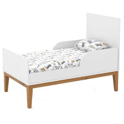Quarto de Bebê Unique com Guarda-Roupa 3 Portas Cômoda 6 Gavetas em MDF 136cm Branco Soft Freijó Eco