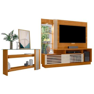 Estante Home Theater Com Aparador Frizz Plus Cinamomo Off White - Madetec