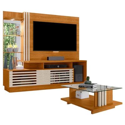 Estante Home Theater Com Mesa De Centro Frizz Plus Cinamomo Off White - Madetec