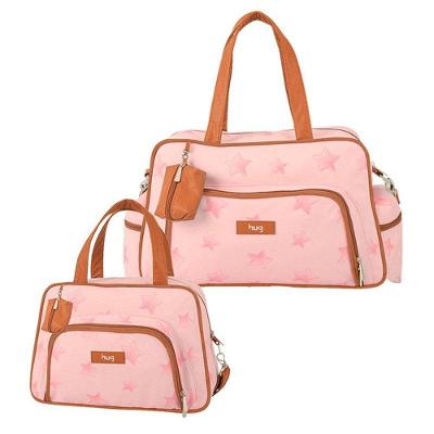 Bolsa E Frasqueira Maternidade Céu Estrelado Rosa - Hug